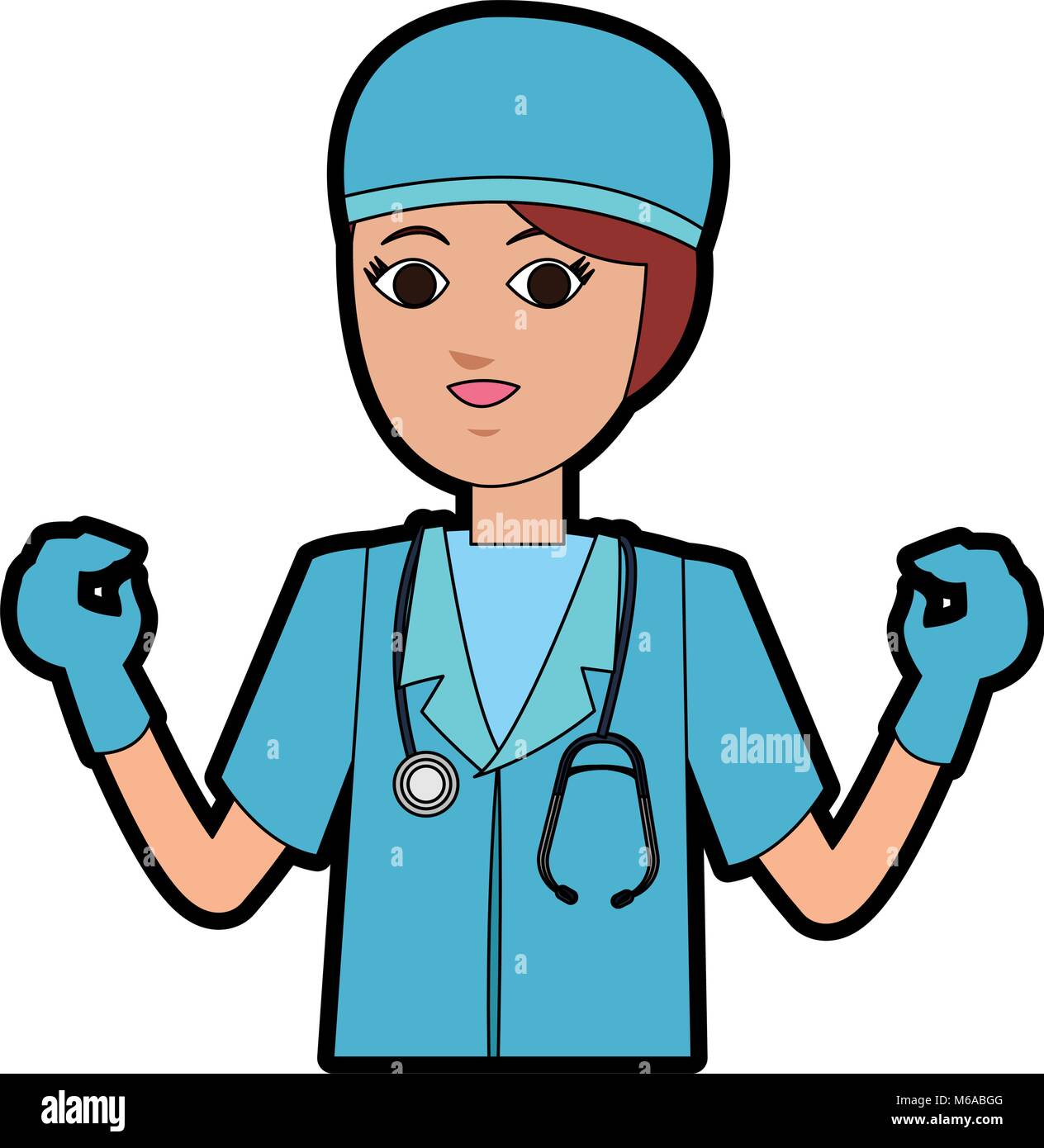 Woman doctor cartoon Stock Vector