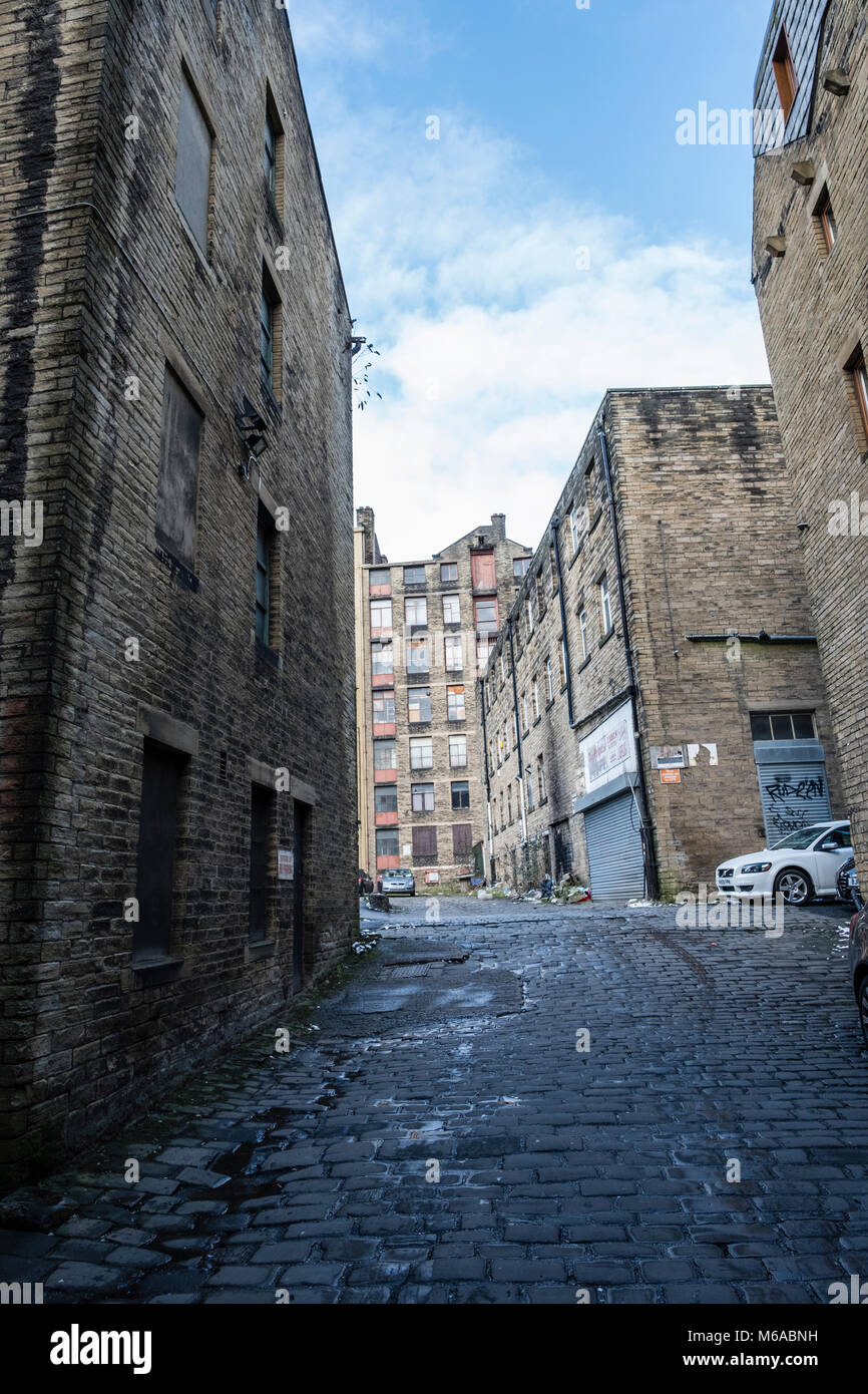 Old warehouses off Thornton Road in Bradford, West Yorkshire, England Stock Photo