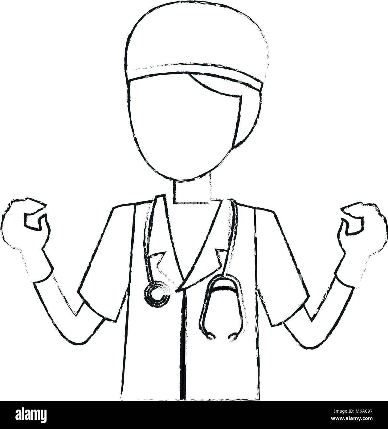 Doctor Surgeon Black White Cartoon High Resolution Stock Photography ...