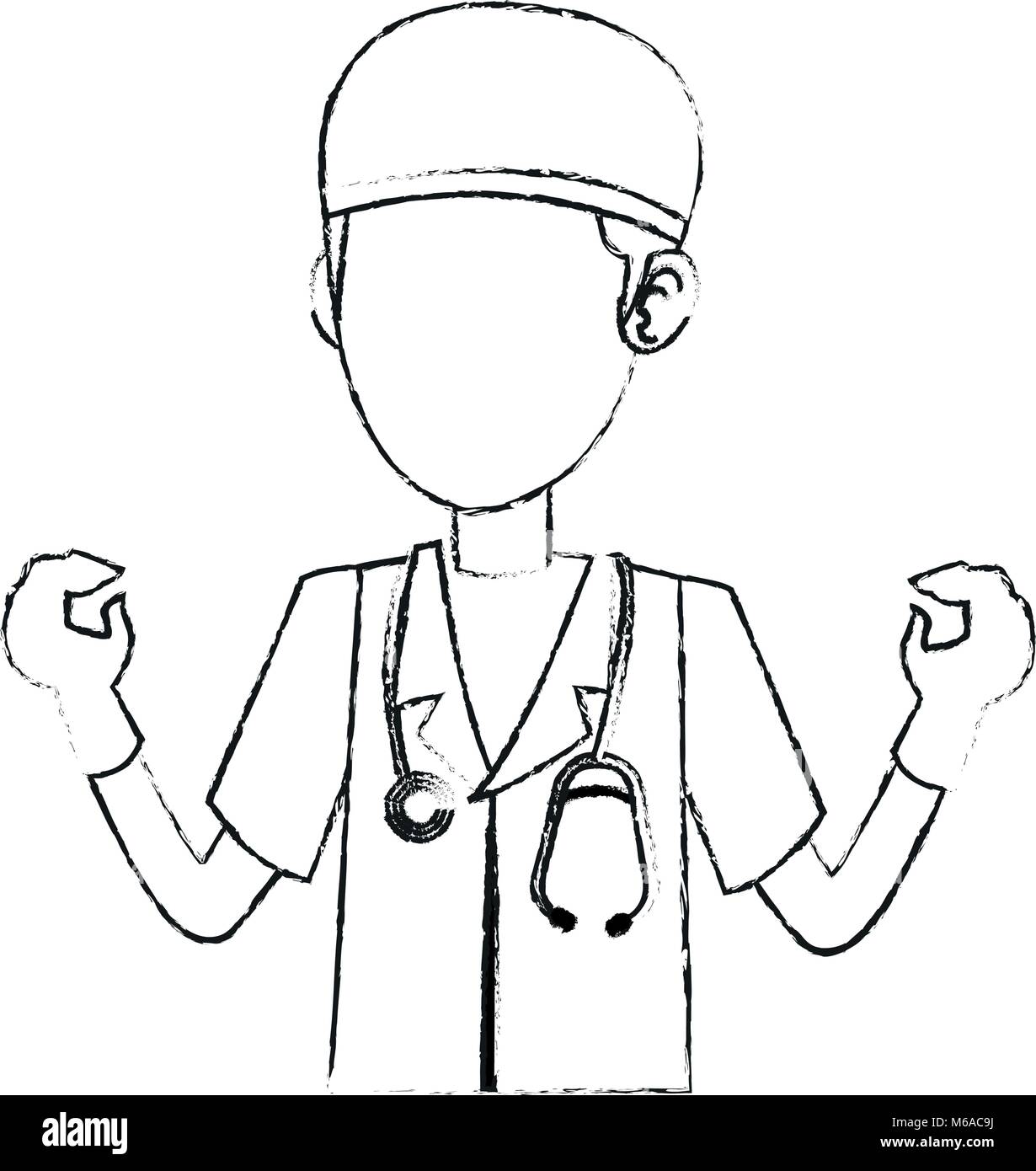 Doctor Surgeon Black White Cartoon High Resolution Stock Photography ...
