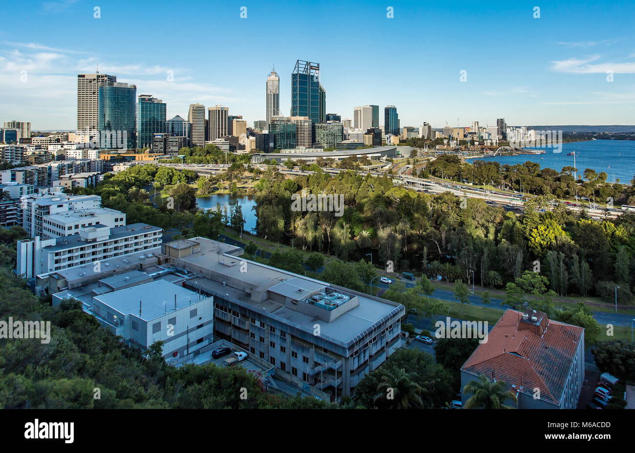Perth City WA from King's Park. Stock Photo