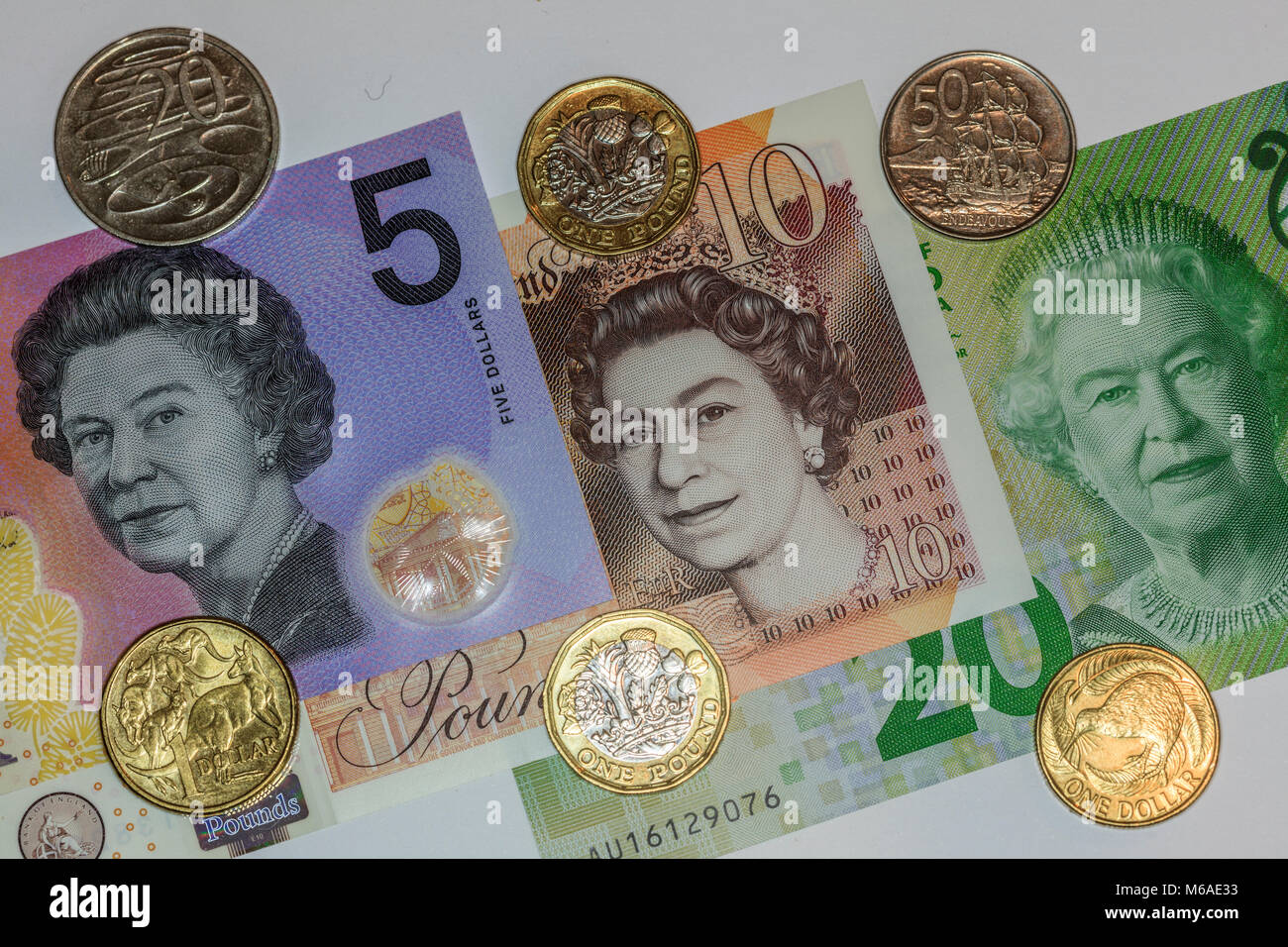 Australia, New Zealand and United Kingdom money Stock Photo Alamy