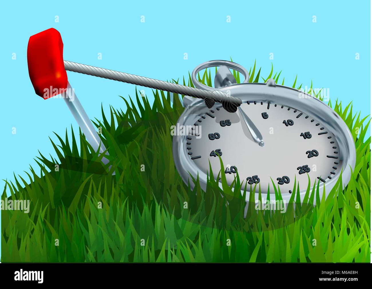 stopwatch with rope on a green grass Stock Vector Image & Art - Alamy