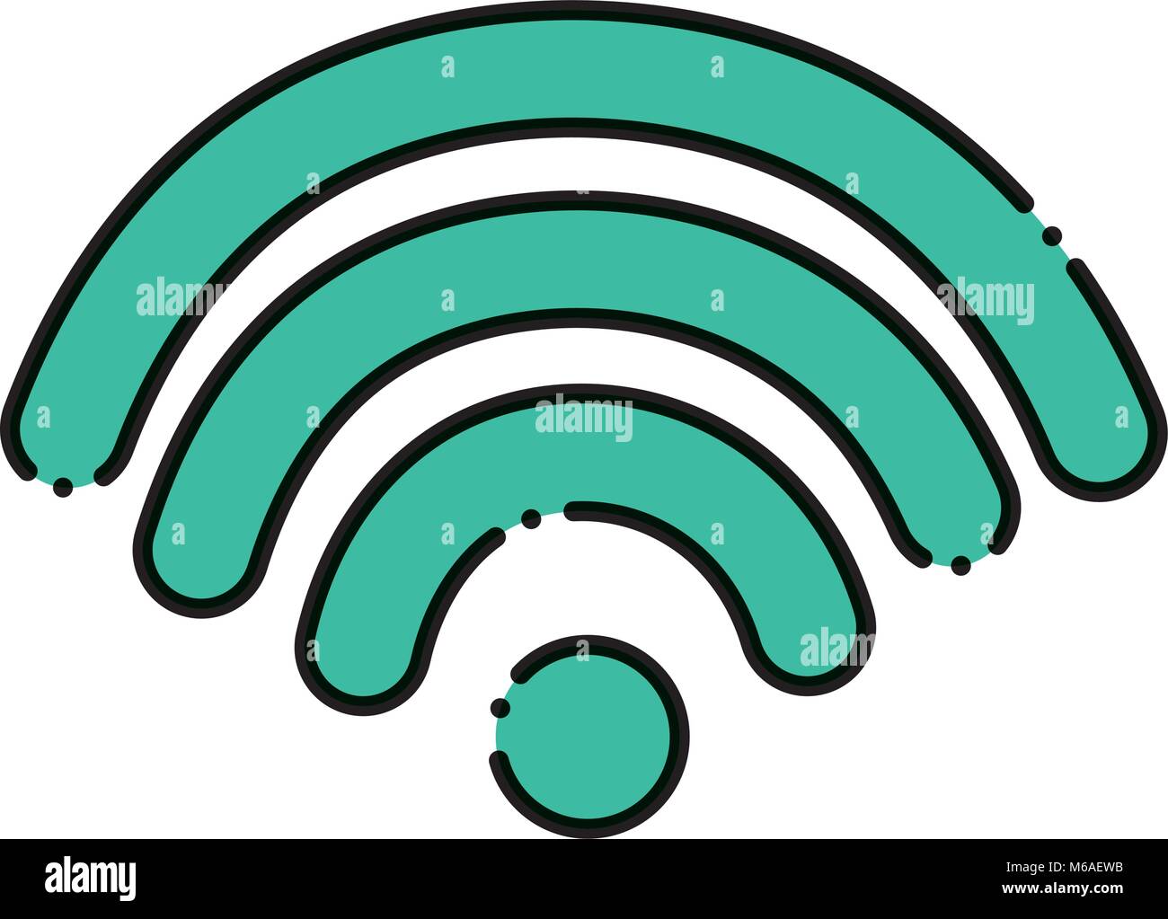 dashed line digital wifi connection icon signal Stock Vector Image ...