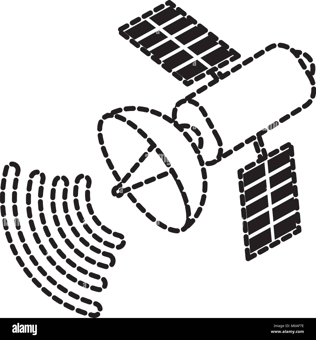 dotted shape satellite technology digital global netword Stock Vector