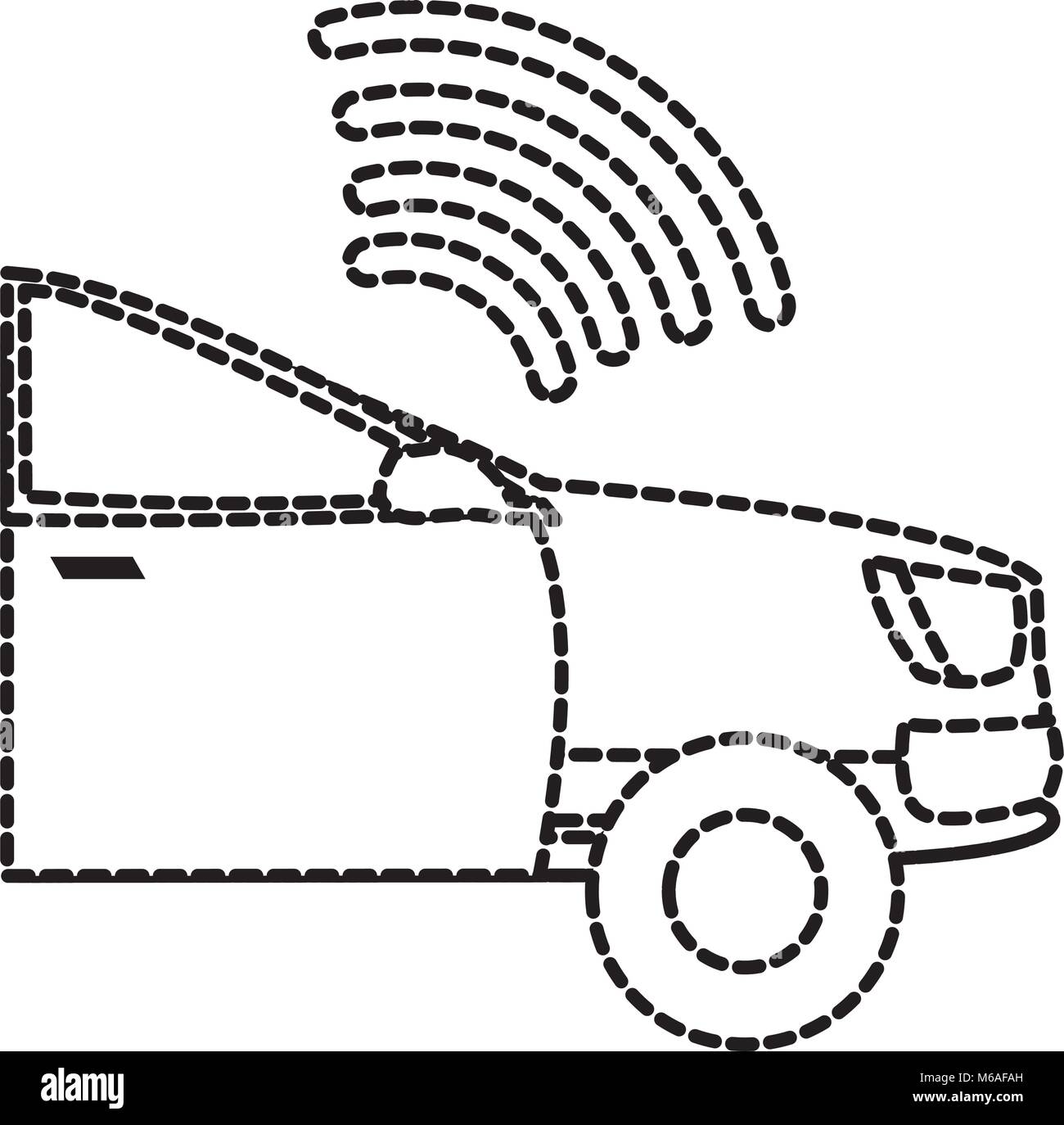 dotted shape digital wifi connection in the car transport Stock Vector ...