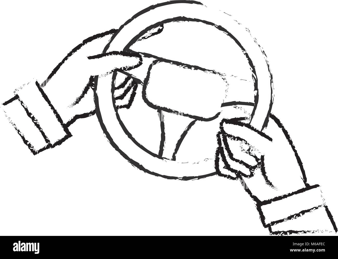 grunge man hands driveing steering wheel Stock Vector Image & Art - Alamy