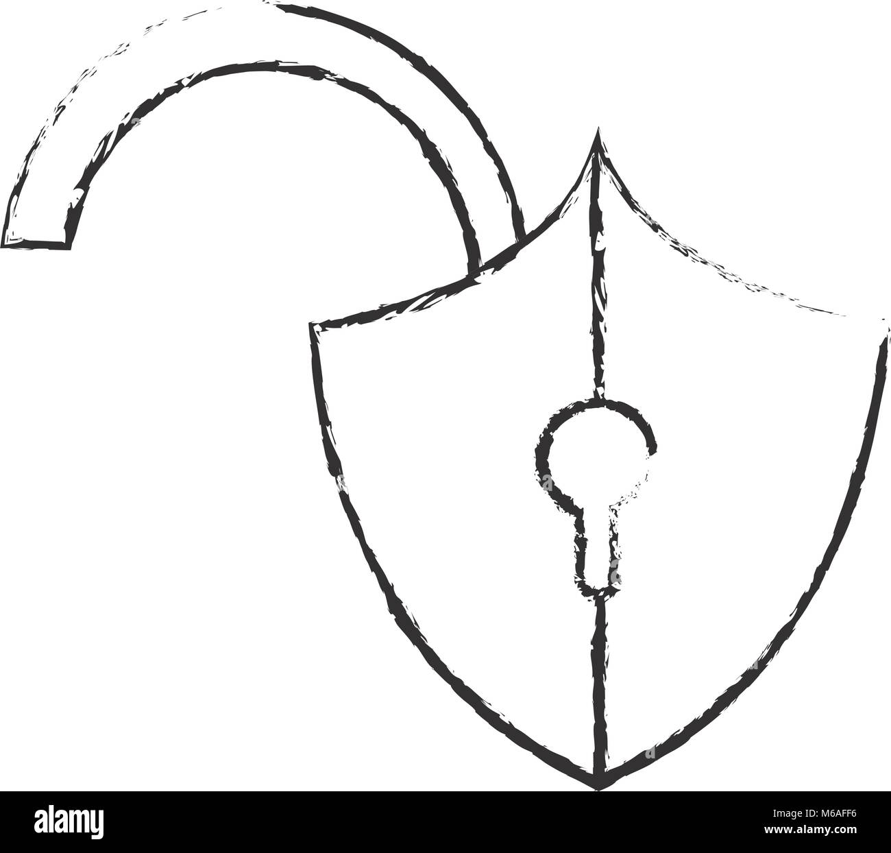 grunge open padlock shield security protection Stock Vector Image & Art ...