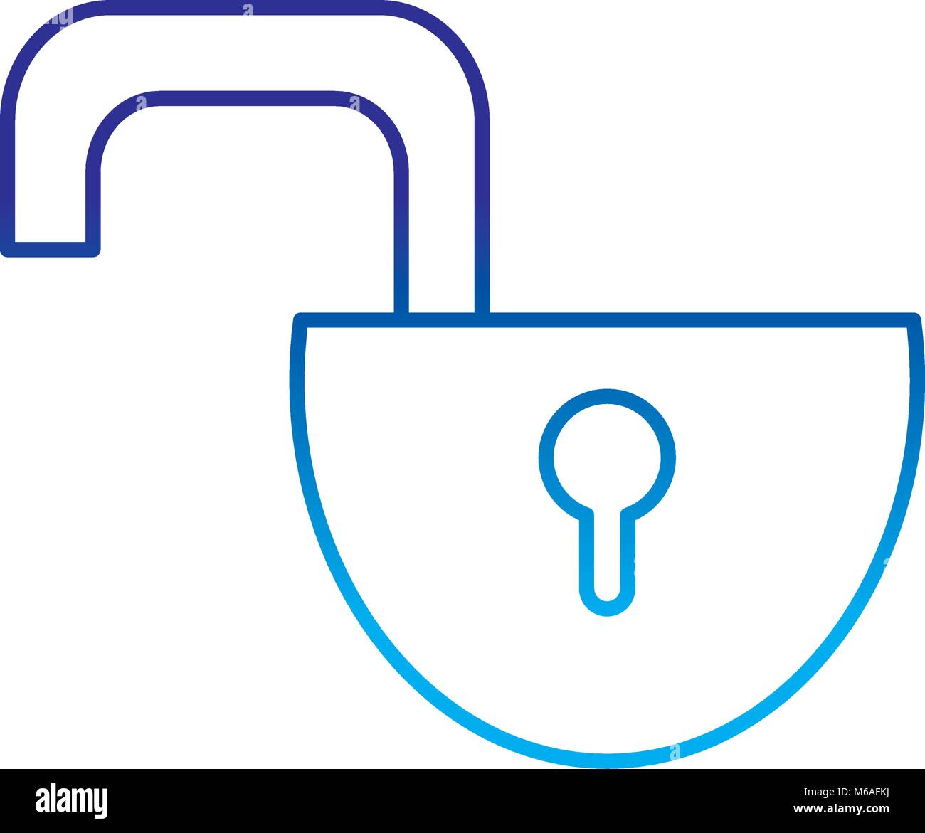 degraded line open padlock object to protection privacy Stock Vector ...
