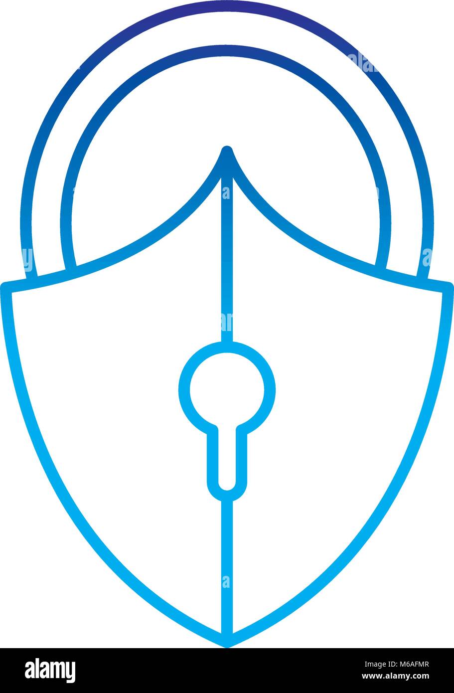 degraded line close padlock shield to security object Stock Vector ...