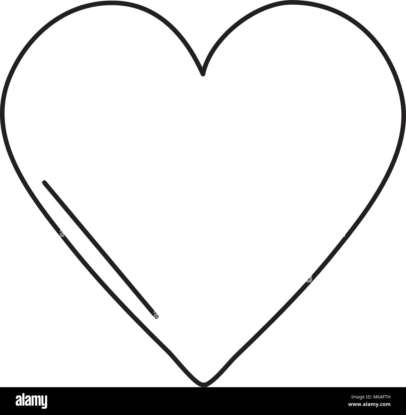 line beauty heart symbol of love and romance Stock Vector Image & Art ...