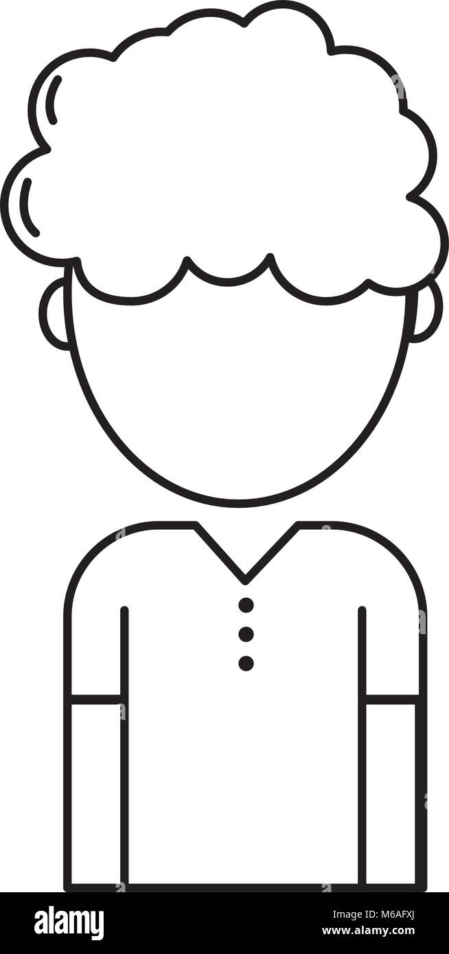 line avatar man with hairstyle design and t-shirt Stock Vector Image ...