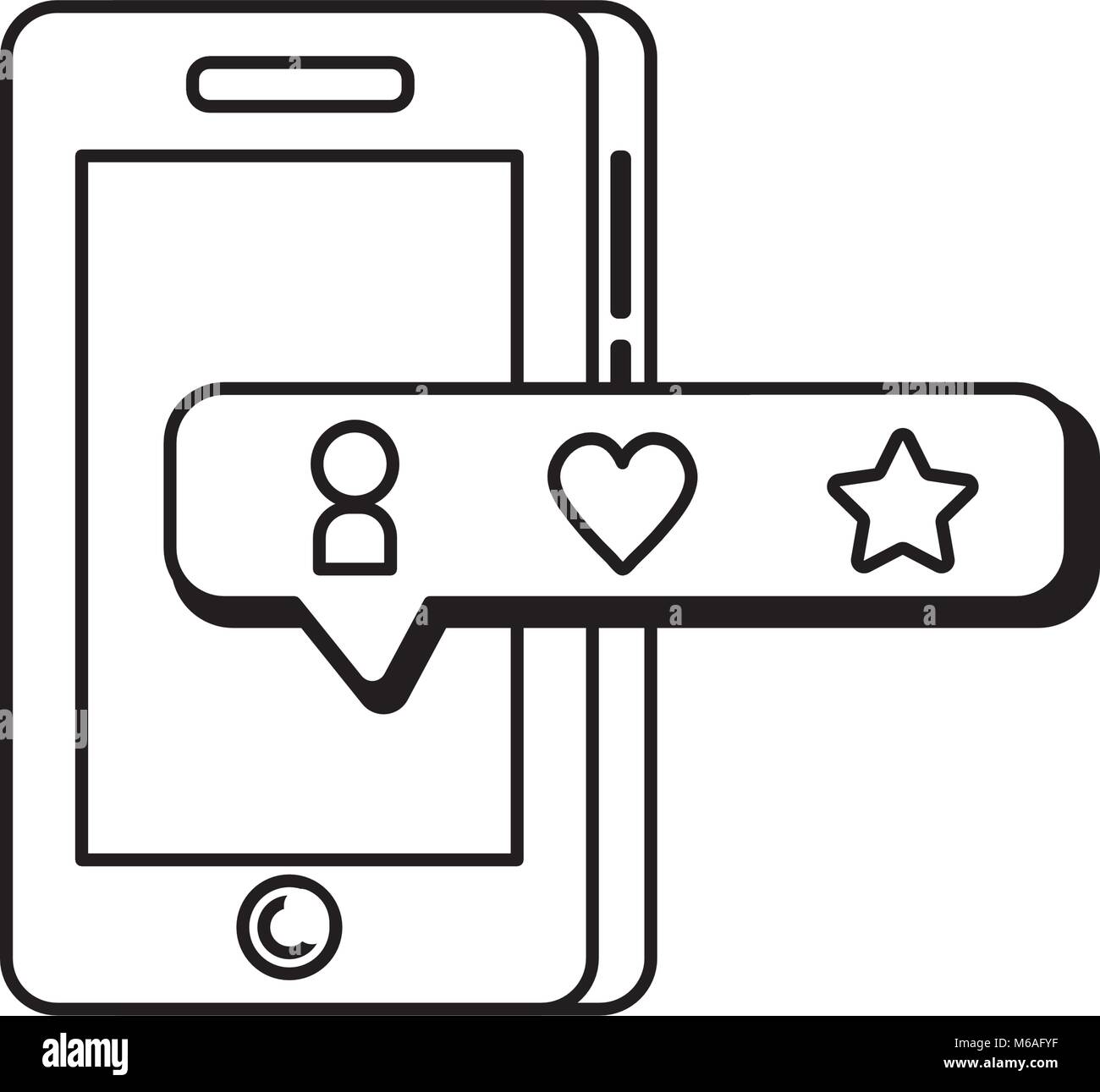 line smartphone technology with chat bubble Stock Vector Image & Art ...