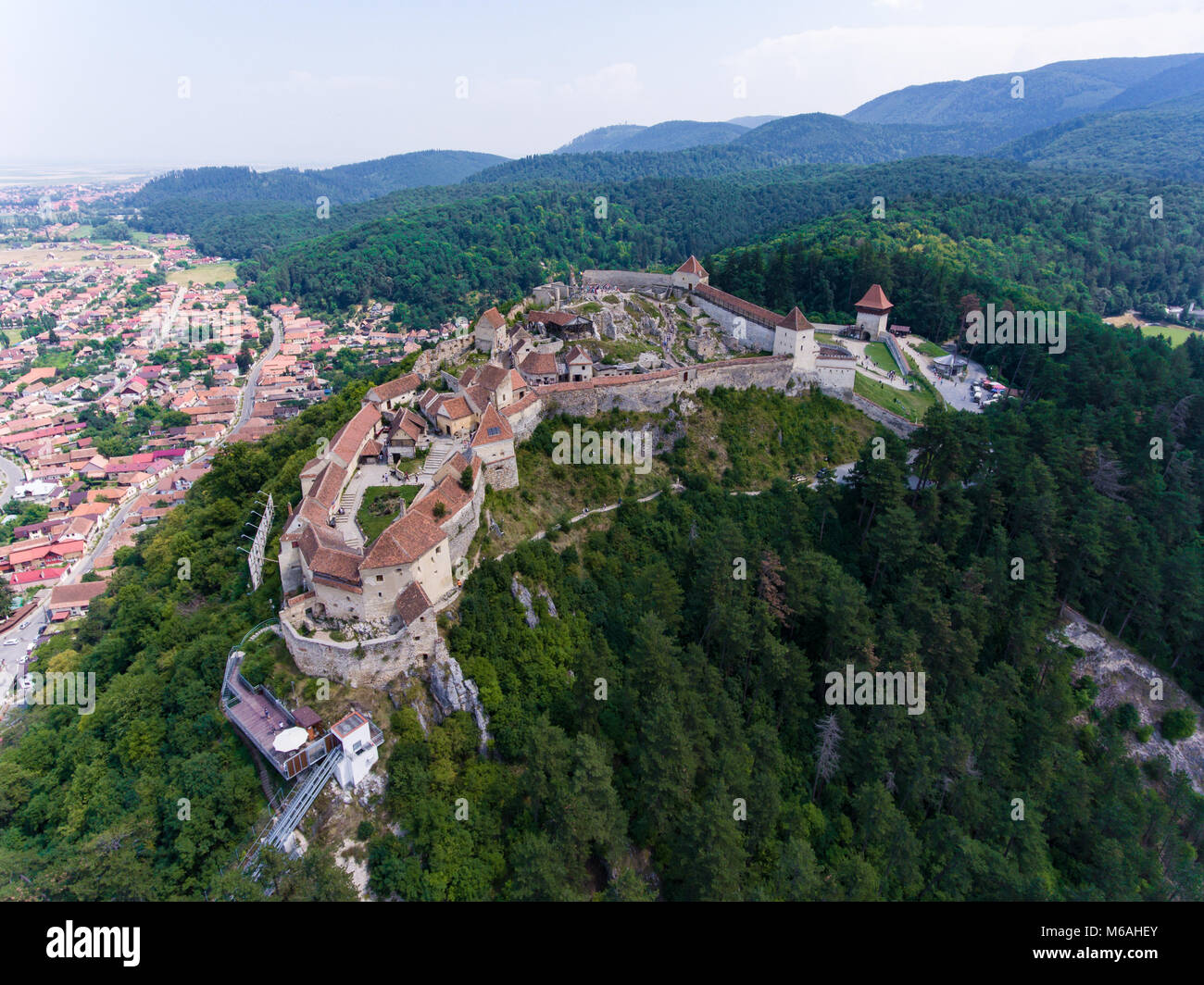 Aerial view of Rasnov Fortress Romania Stock Photo - Alamy
