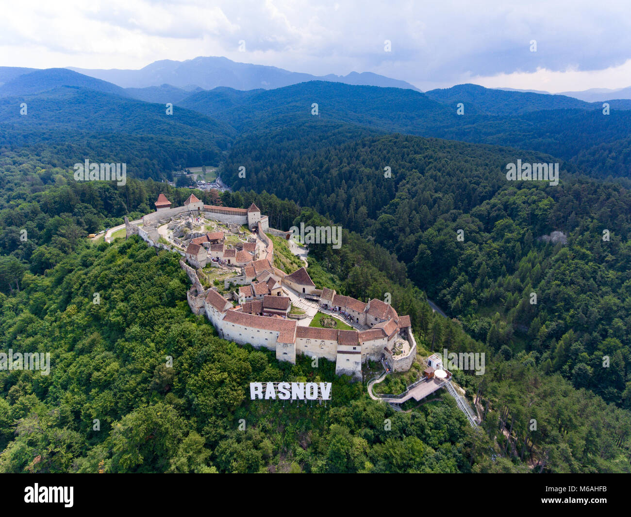 Aerial view of Rasnov Fortress Romania Stock Photo - Alamy