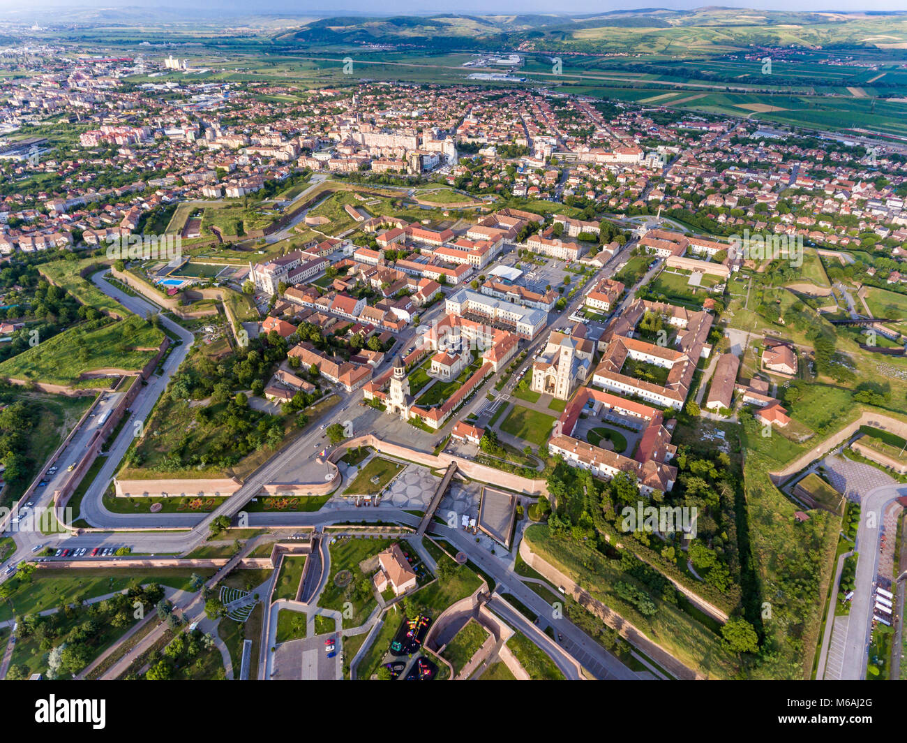 Aerial view of Alba Iulia - Alba Carolina medieval fortress Stock Photo -  Alamy