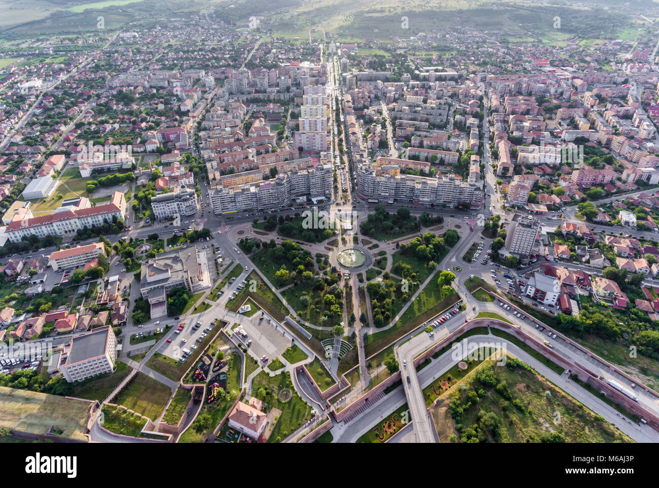 Alba Iulia City Aerial View Stock Photo