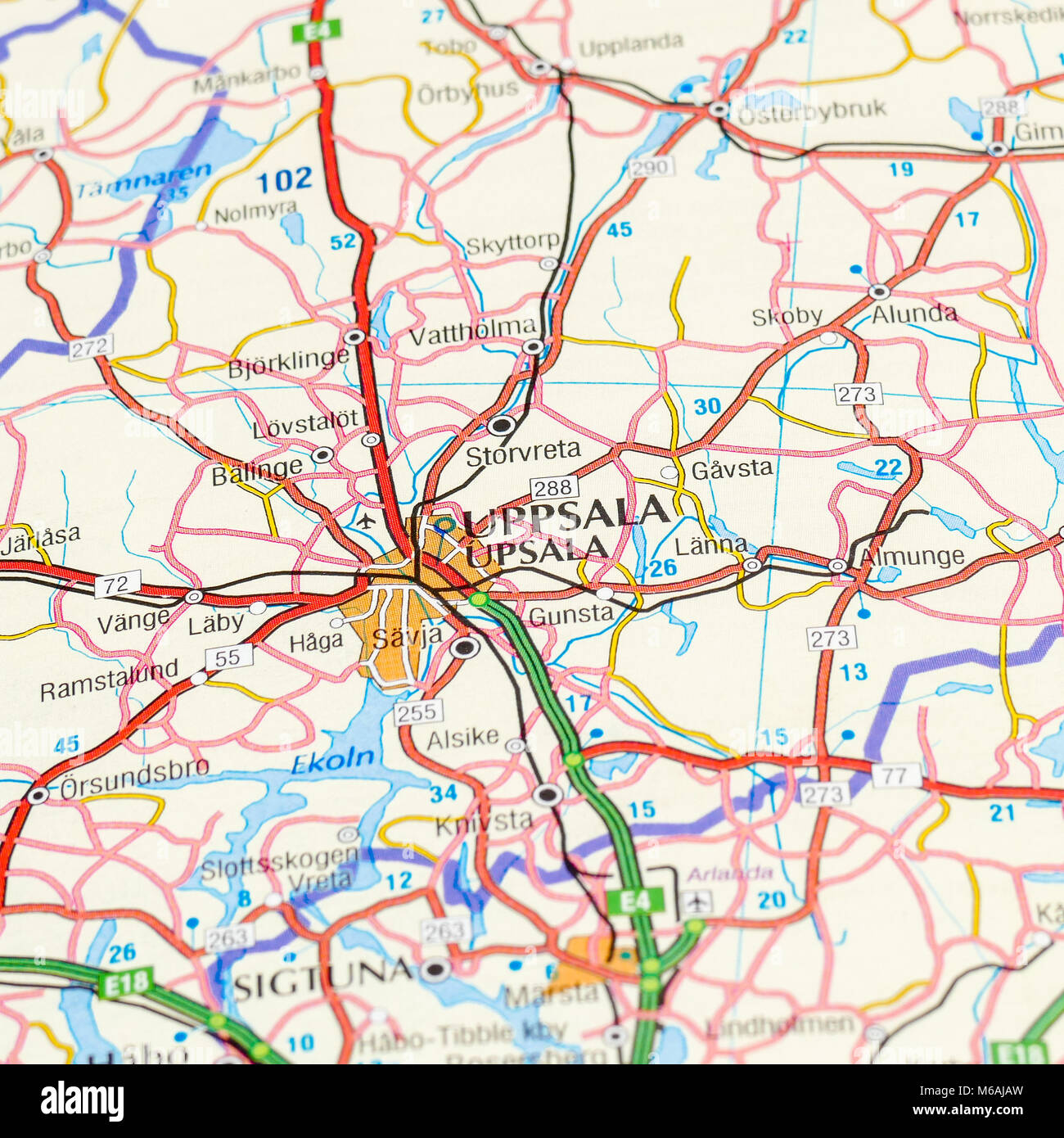 Upsala on a map Stock Photo Alamy