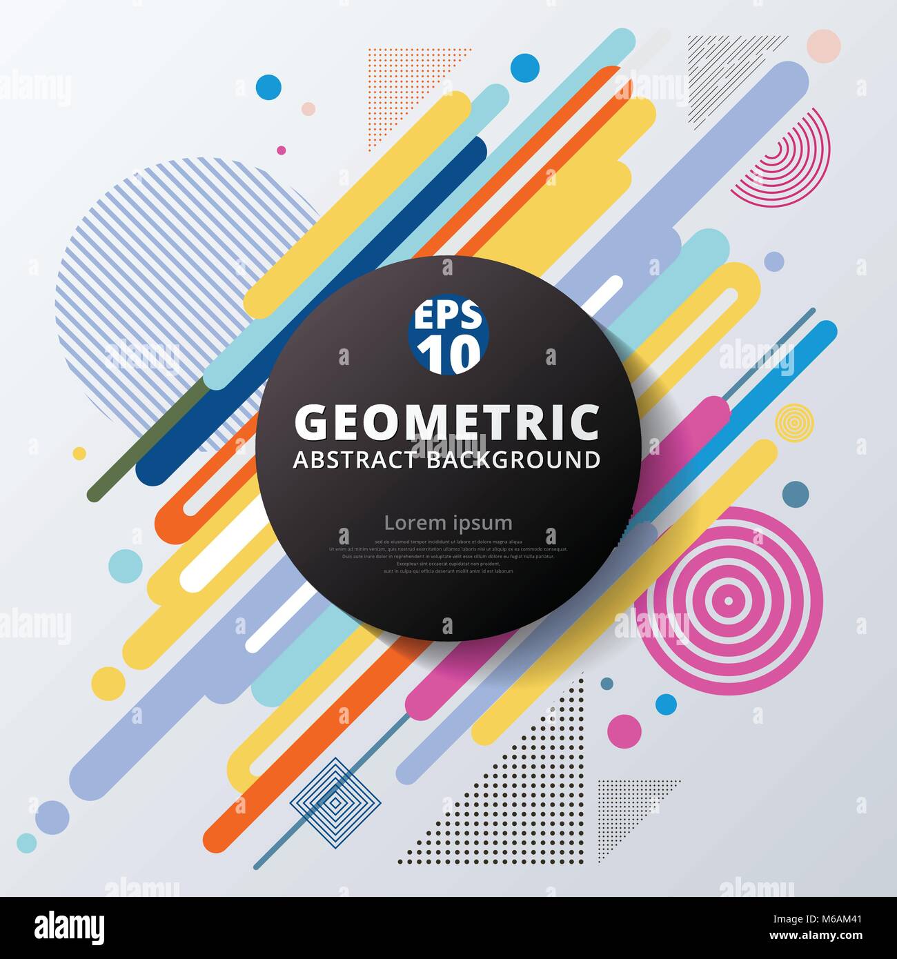 Abstract colorful color circle geometric pattern design and background ...