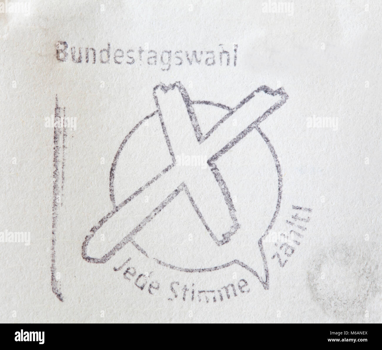 German posrtmark stamp Bundestagswahl on a Envelope Stock Photo