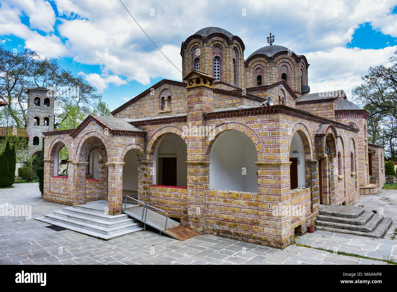 Dyonisos Olymp Mountain monastery. Important tourist attraction in eastern Greece, near the city of Leptokaria Stock Photo