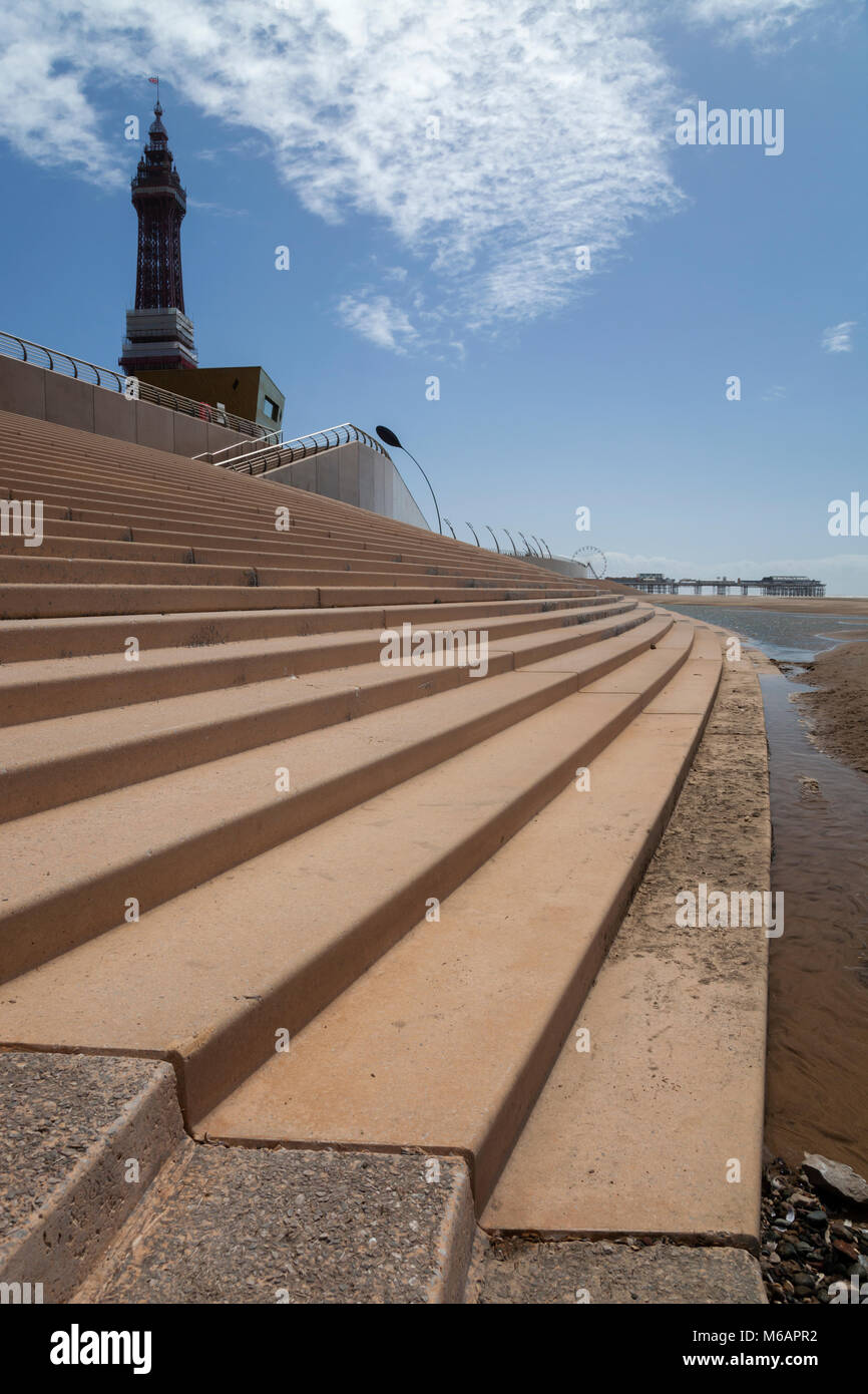 Blackpool seafront and new promenade Stock Photo