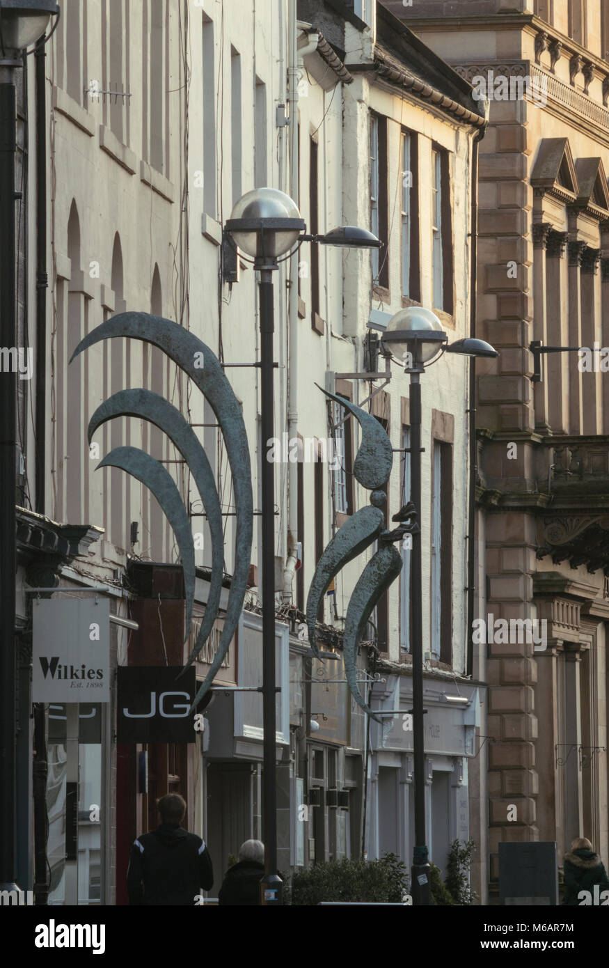 St John's Street shopping pedestrian precinct in the centre of Perth, Scotland, UK. Stock Photo