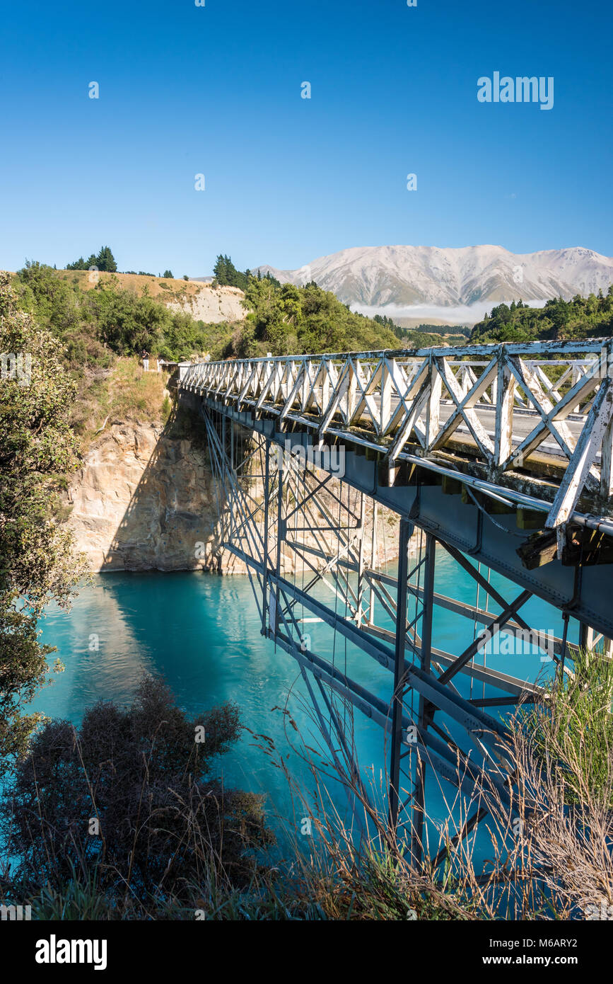 Rakaia River, Canterbury Plains, South Island, New Zealand Stock Photo