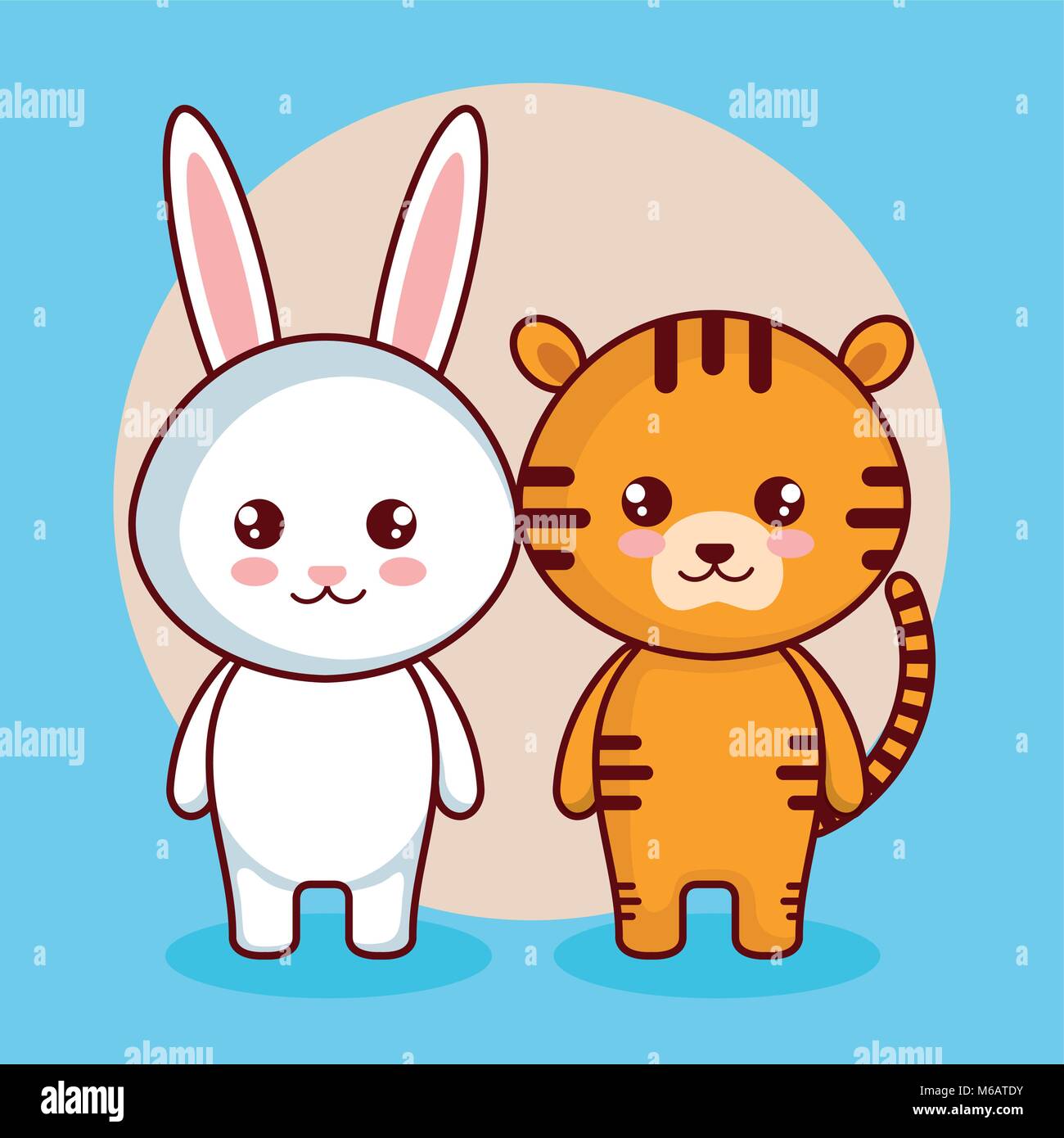 cute and little animals characters Stock Vector
