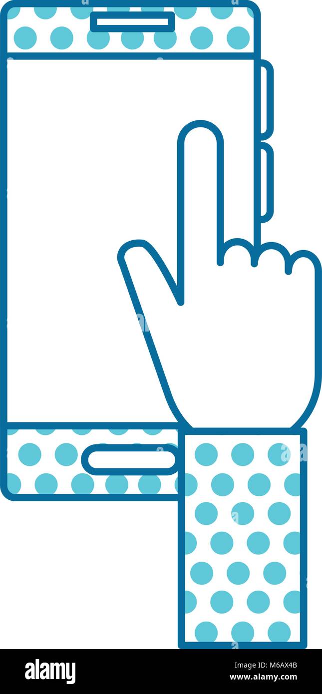hand with smartphone device isolated icon Stock Vector Image & Art - Alamy