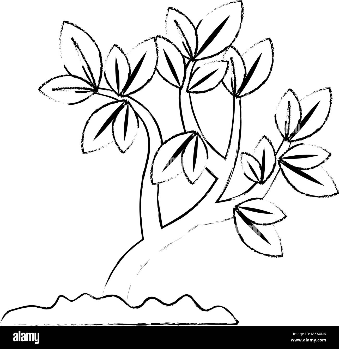 beautiful tree plant cultivated Stock Vector Image & Art - Alamy