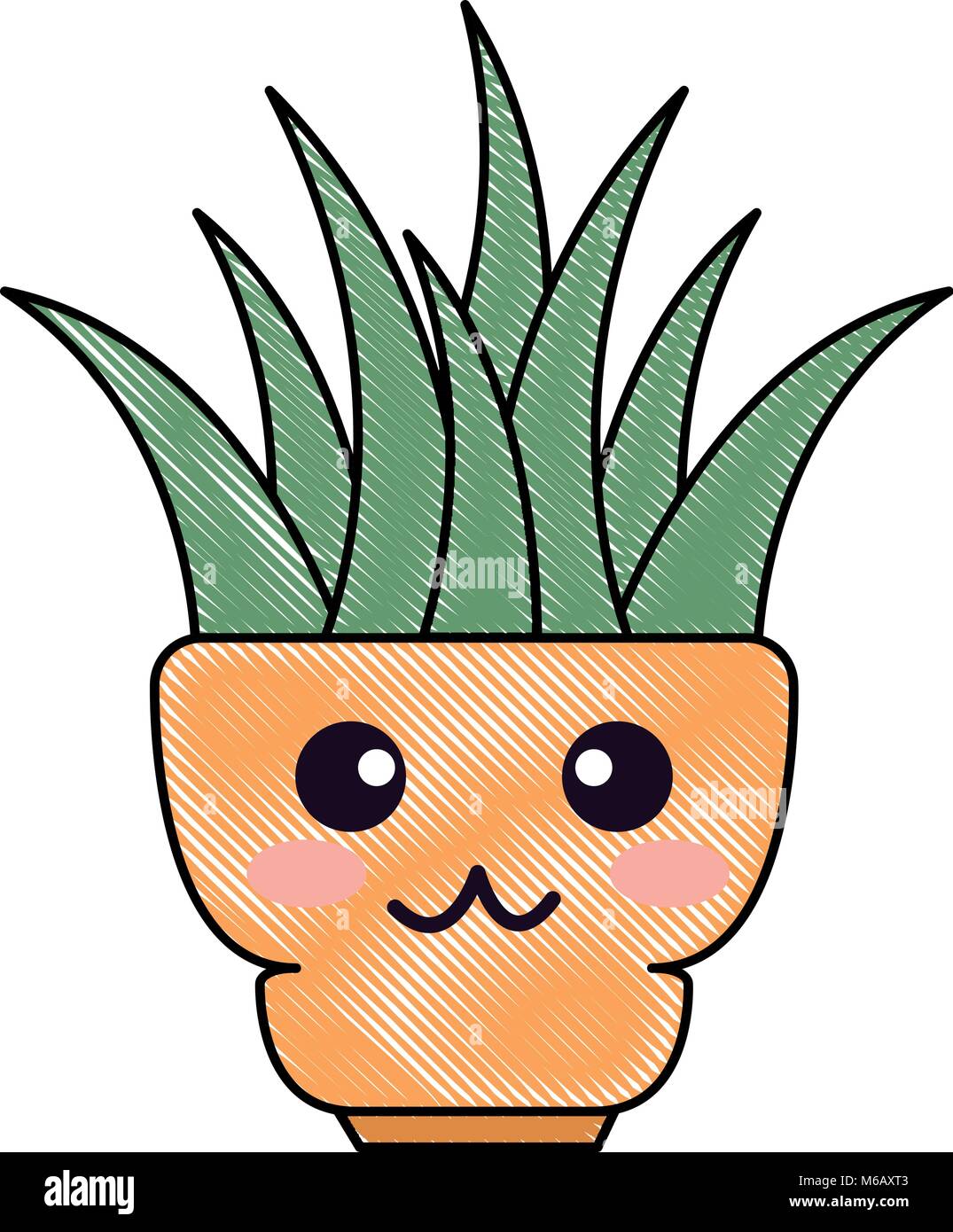 houseplant in pot happy kawaii character Stock Vector Image & Art - Alamy