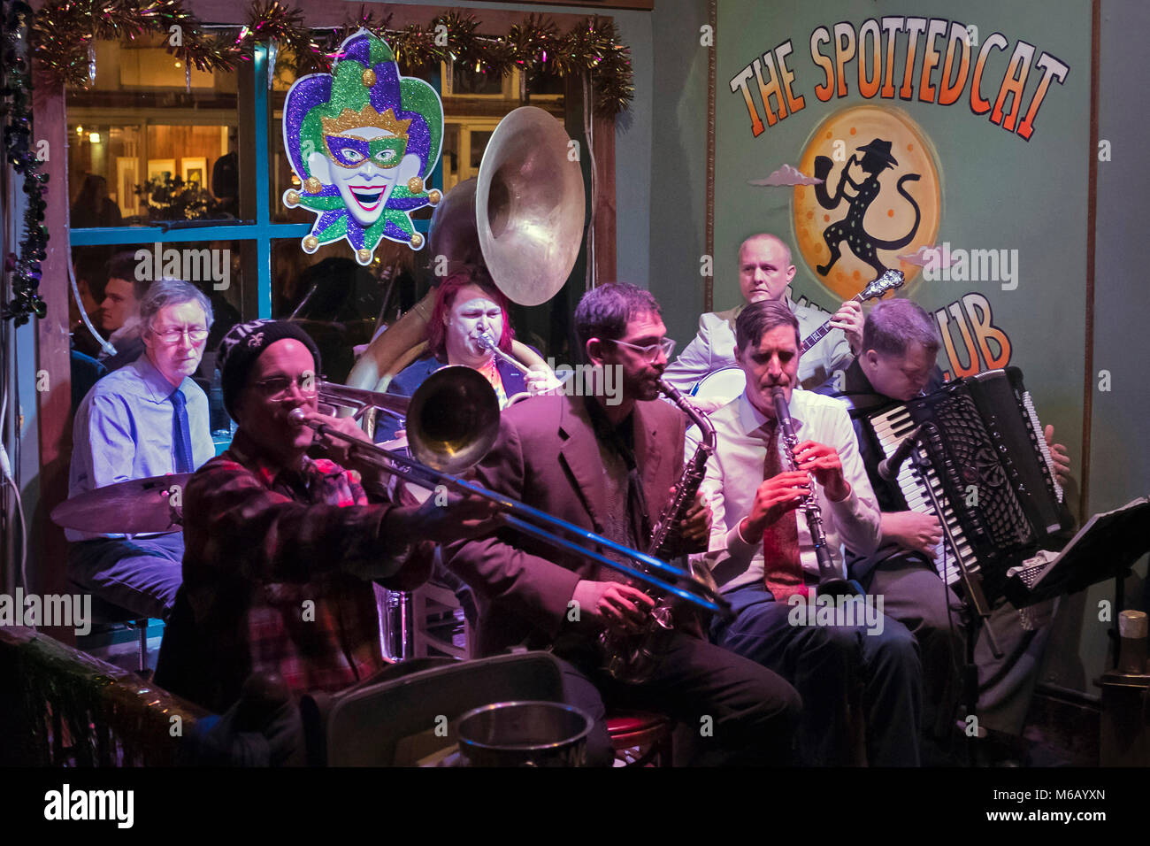 Jazz band performing at The Spotted Cat, New Orleans, Louisana, USA