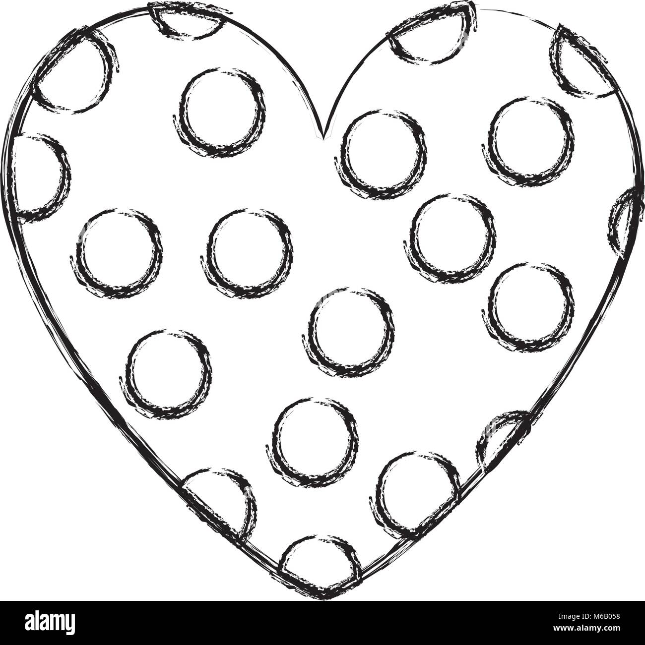 dotted heart in love decoration romantic image Stock Vector Image & Art ...