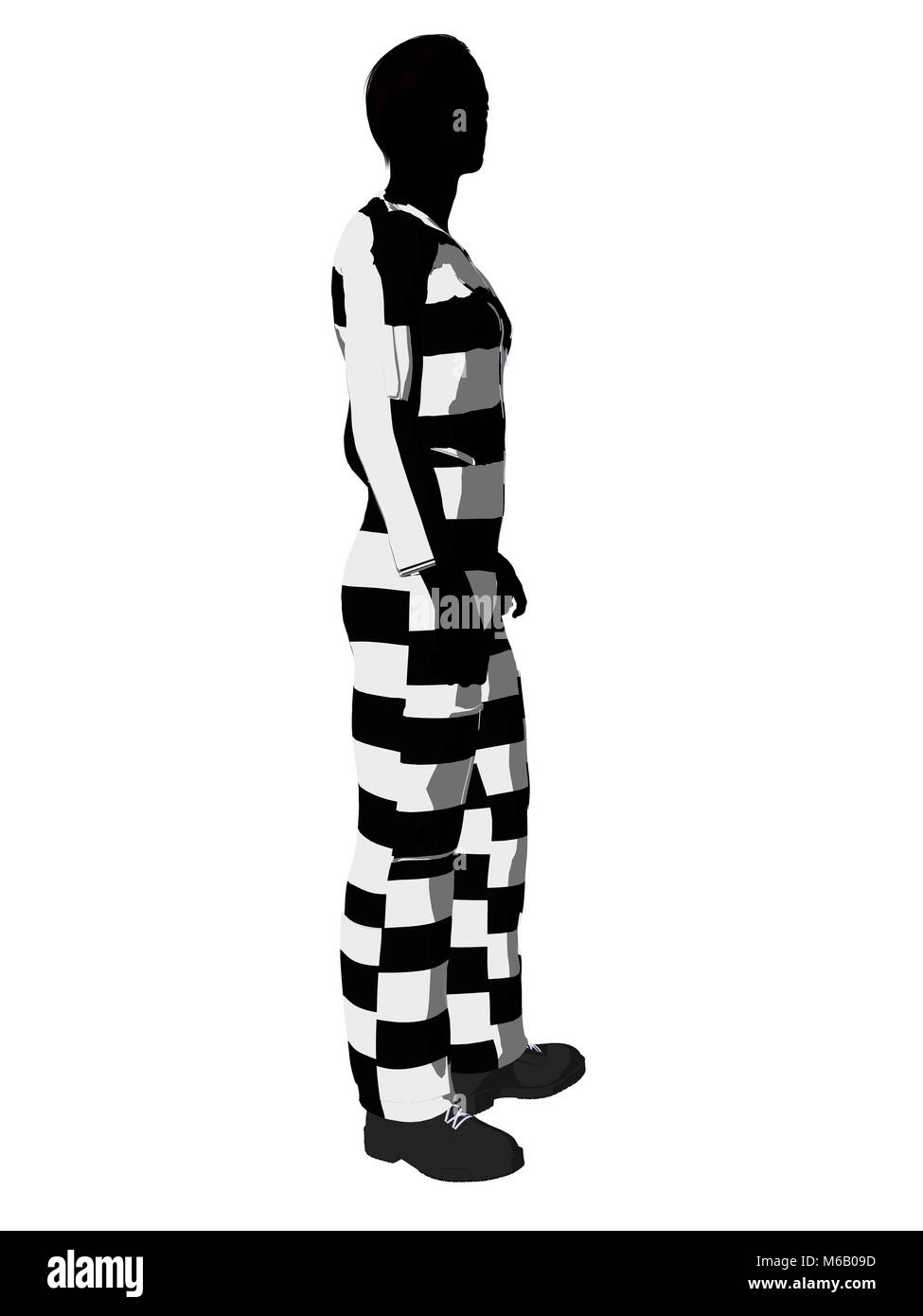 Male criminal on a white background Stock Photo