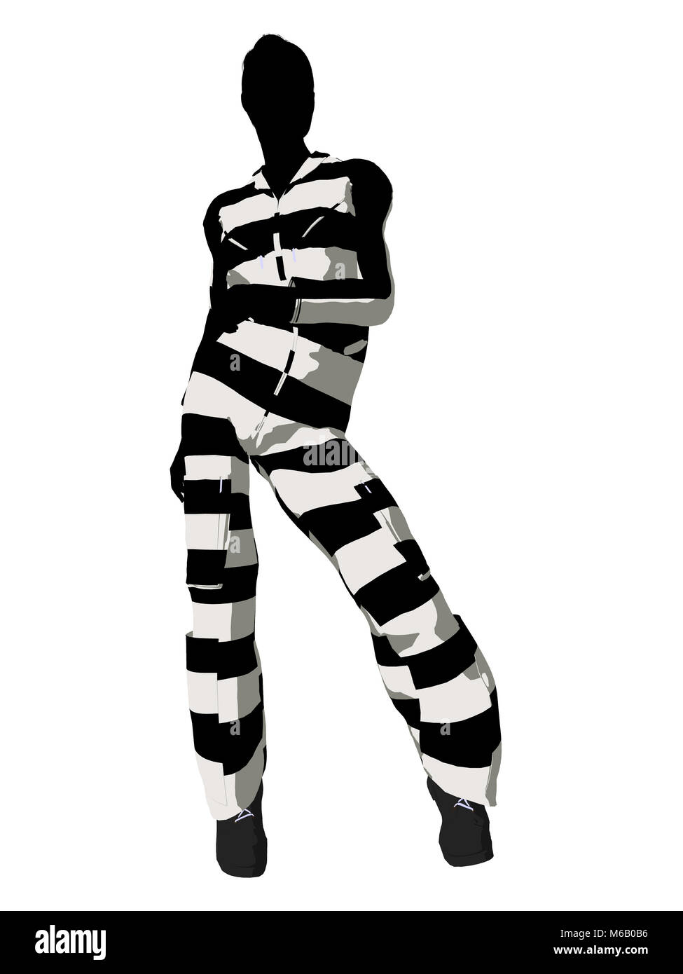 Female criminal on a white background Stock Photo - Alamy