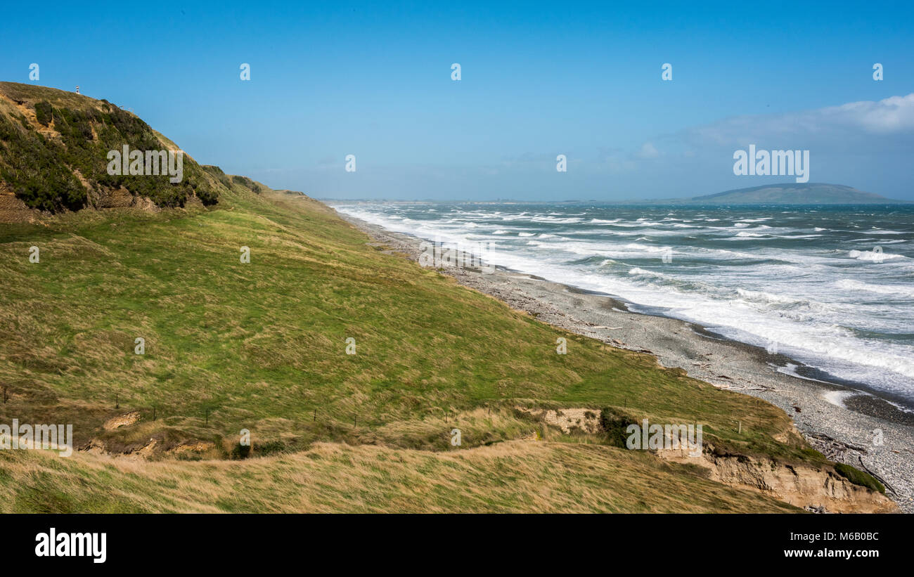 Coastal Scene near Slope Point, Southland, South Island, New Zealand Stock Photo