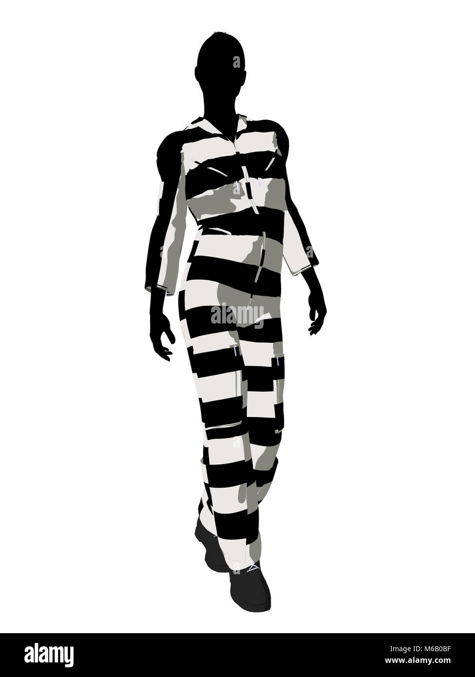 Female criminal on a white background Stock Photo - Alamy
