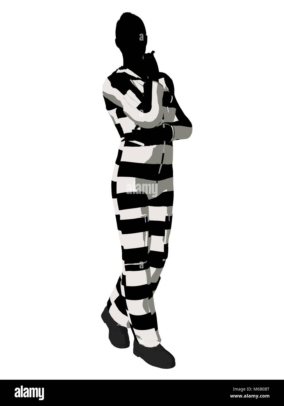 Female criminal on a white background Stock Photo - Alamy