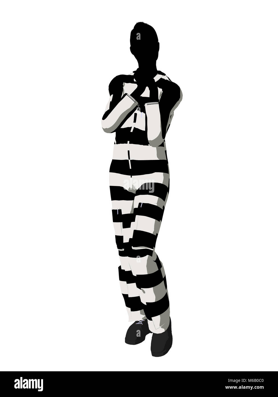 Female criminal on a white background Stock Photo - Alamy