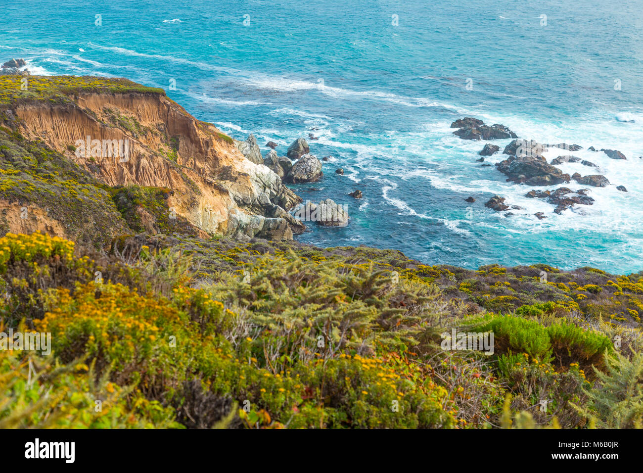 Beautiful Pacific Ocean coastline in Big Sur, California Stock Photo ...