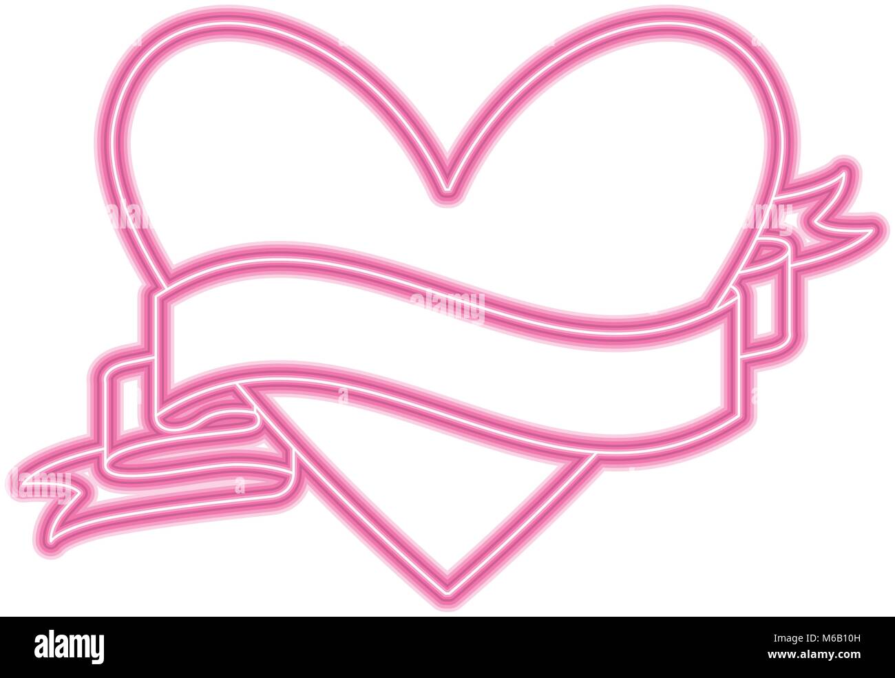 pink heart love ribbon romantic decoration Stock Vector Image & Art - Alamy