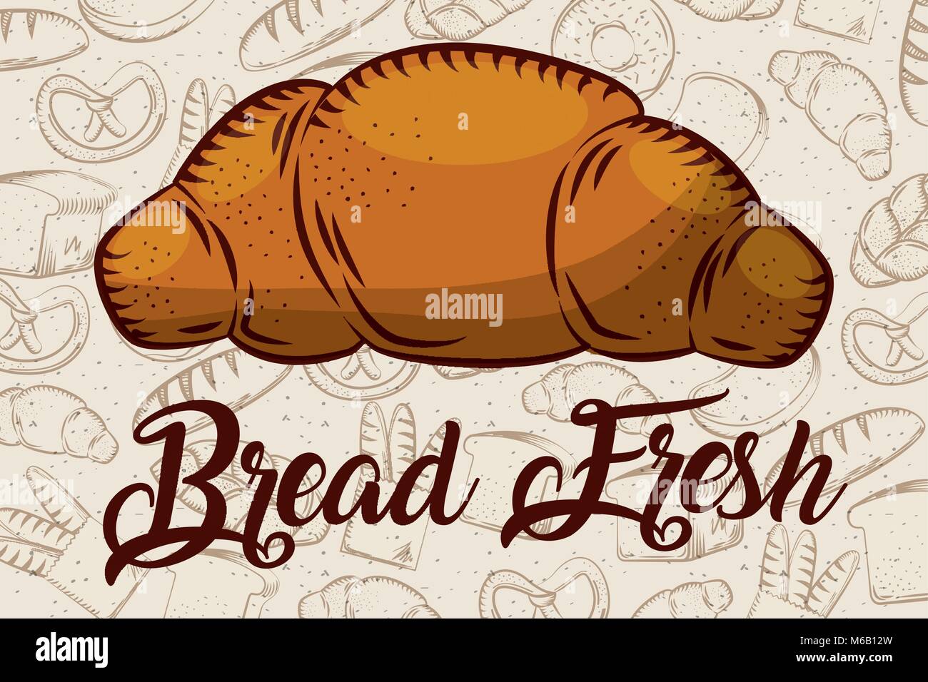 bread fresh croissant bakery background Stock Vector Image & Art - Alamy