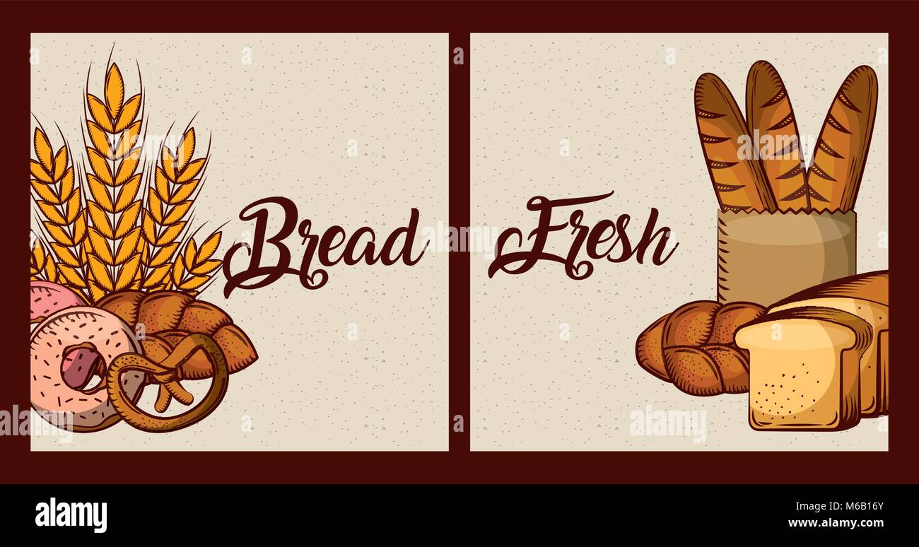 bread fresh cards bakery food products Stock Vector Image & Art - Alamy
