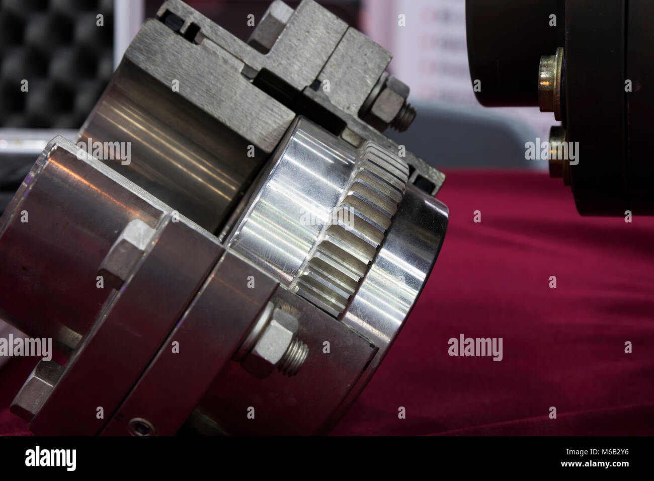 Gear coupling for motor transmission ; mechanical part Stock Photo Alamy