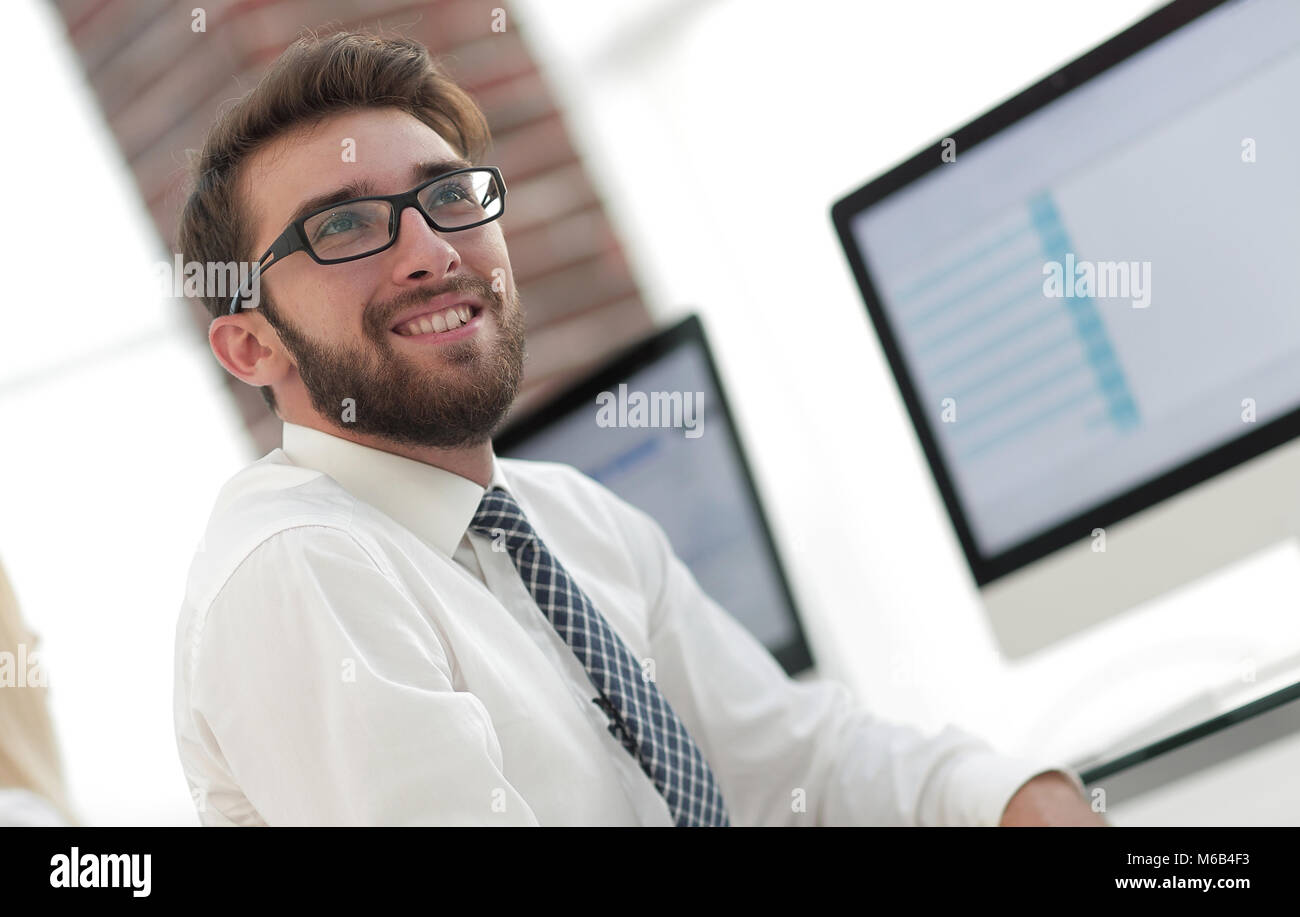 experienced programmer sitting in front of the monitor Stock Photo - Alamy