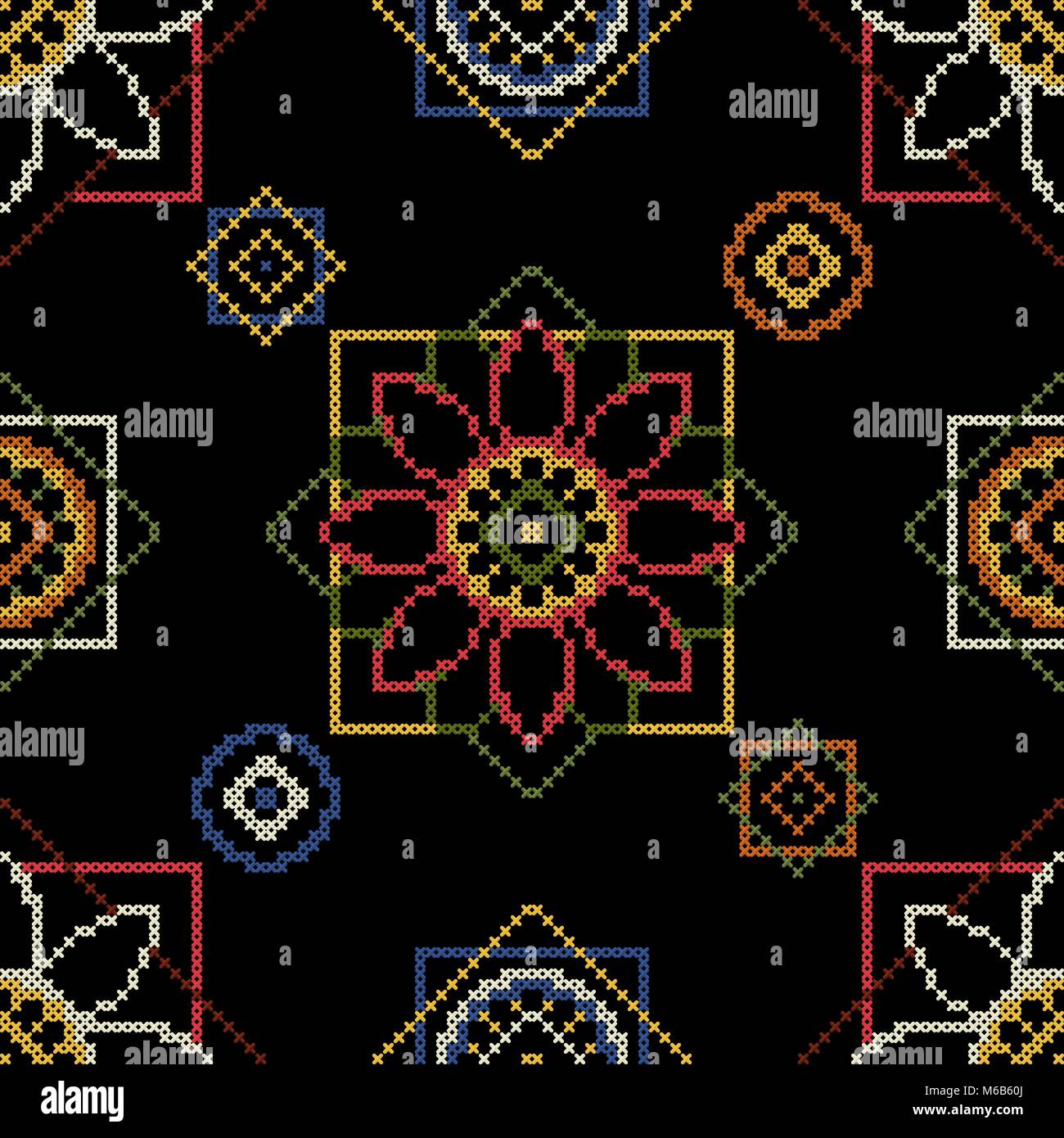 Embroidery vector illustration Stock Vector Image & Art Alamy