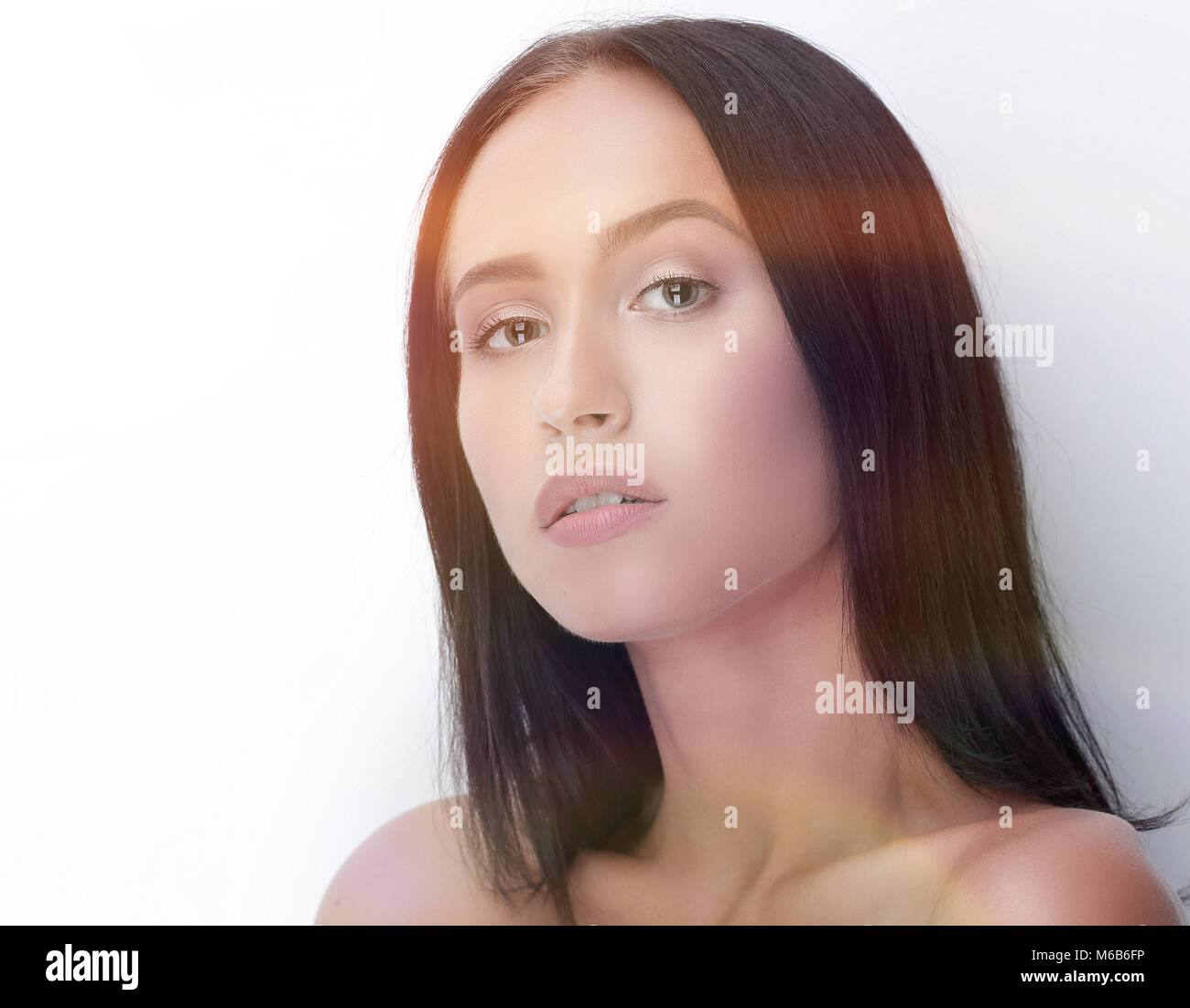 Young woman close up face beauty portrait Stock Photo - Alamy
