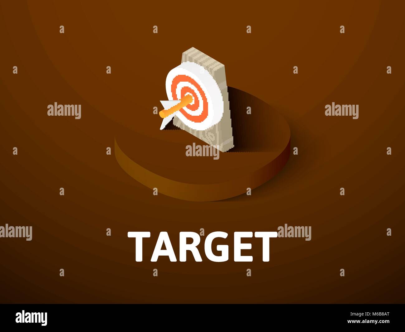 Target isometric icon, isolated on color background Stock Vector