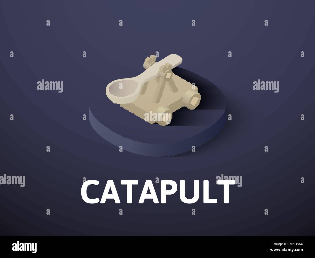 Catapult isometric icon, isolated on color background Stock Vector